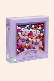 Djeco - 400 Wooden Beads - Butterflies - Strawberries & Cream