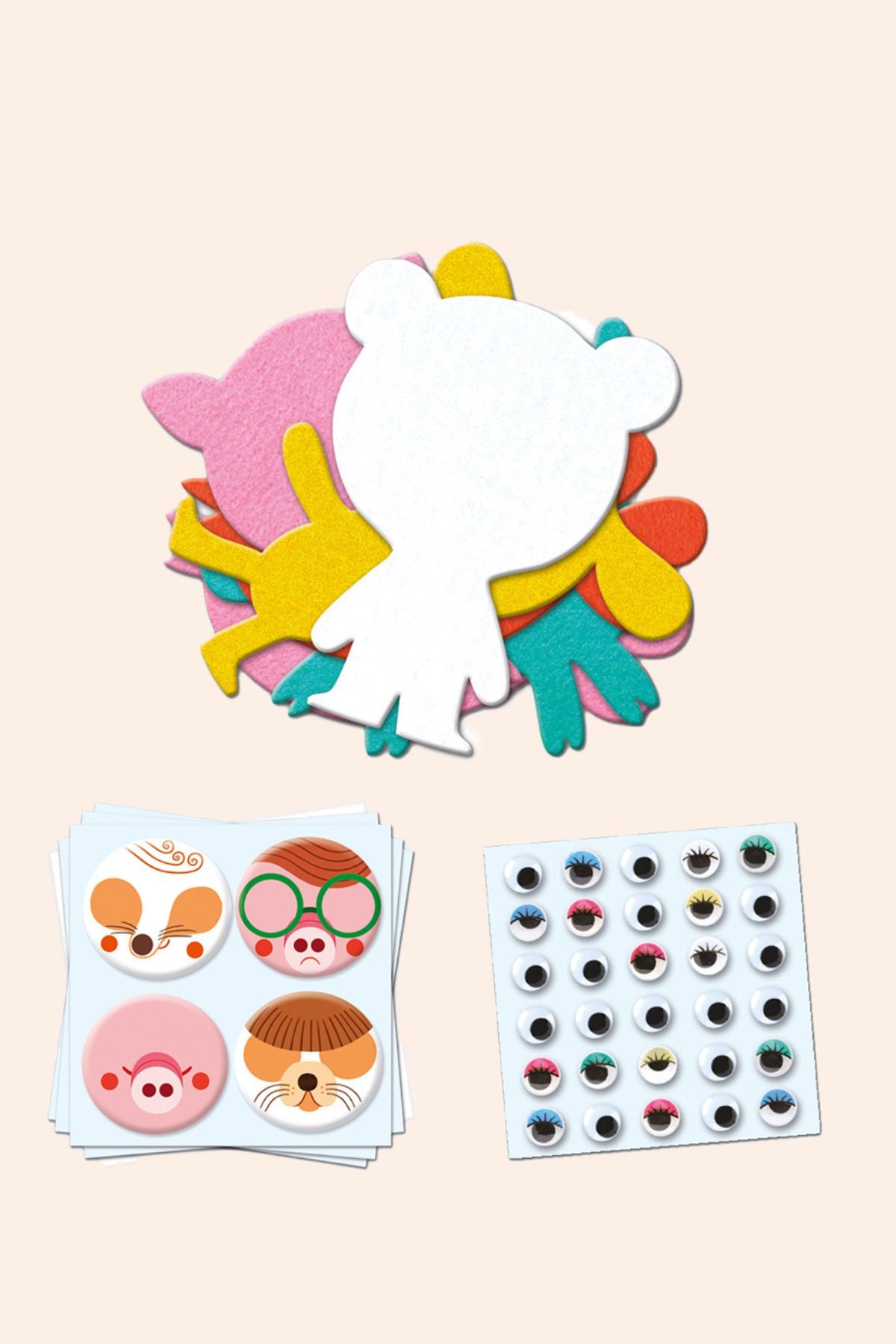 Djeco - Create With Stickers - I Love Animals - Strawberries & Cream