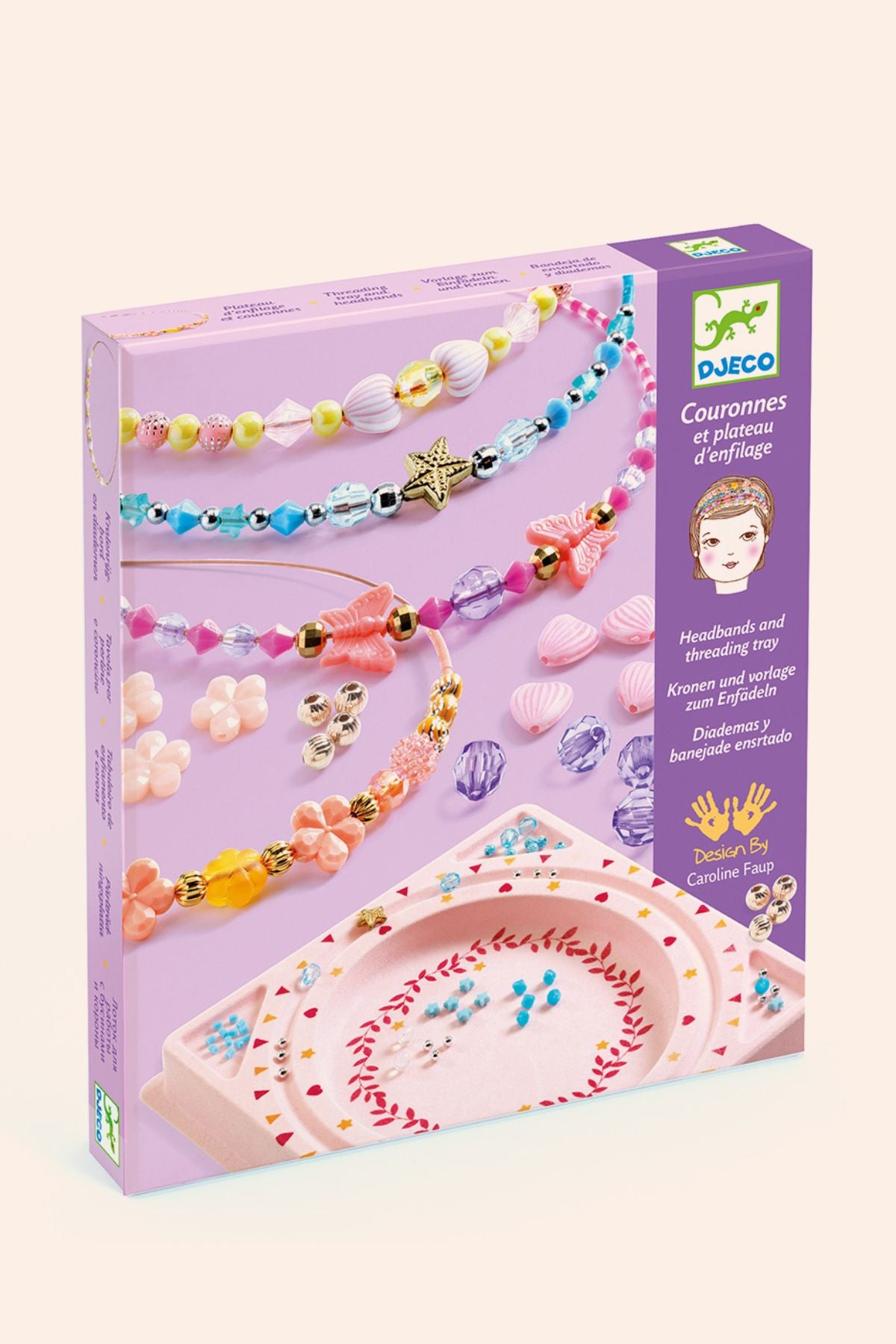 Djeco - Headbands and Threading Tray - Precious - Strawberries & Cream