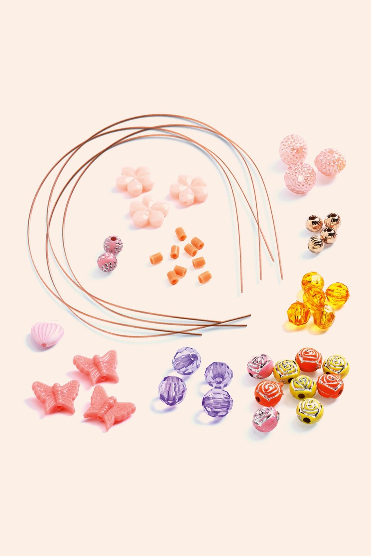 Djeco - Headbands and Threading Tray - Precious - Strawberries & Cream
