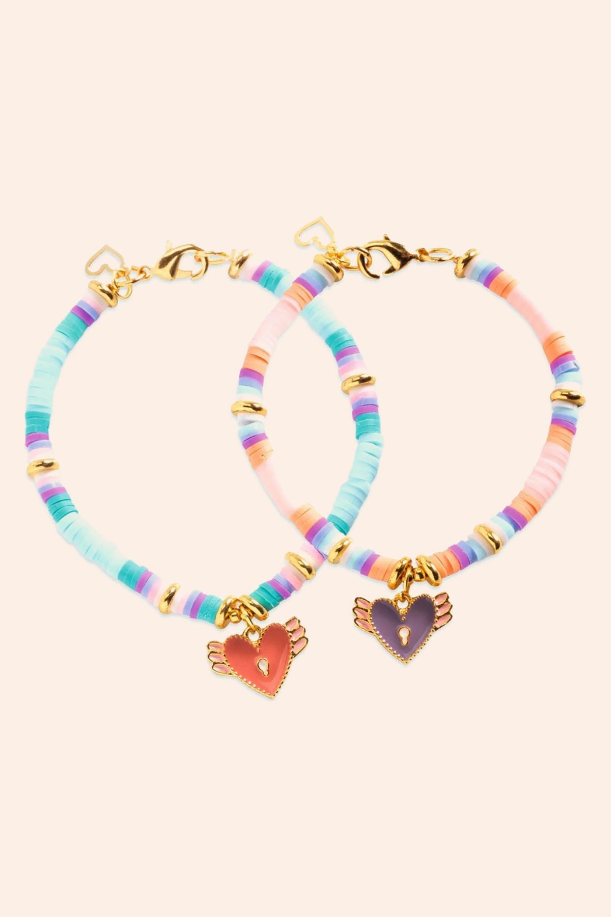 Djeco - Heart Heishi Jewellery - Strawberries & Cream