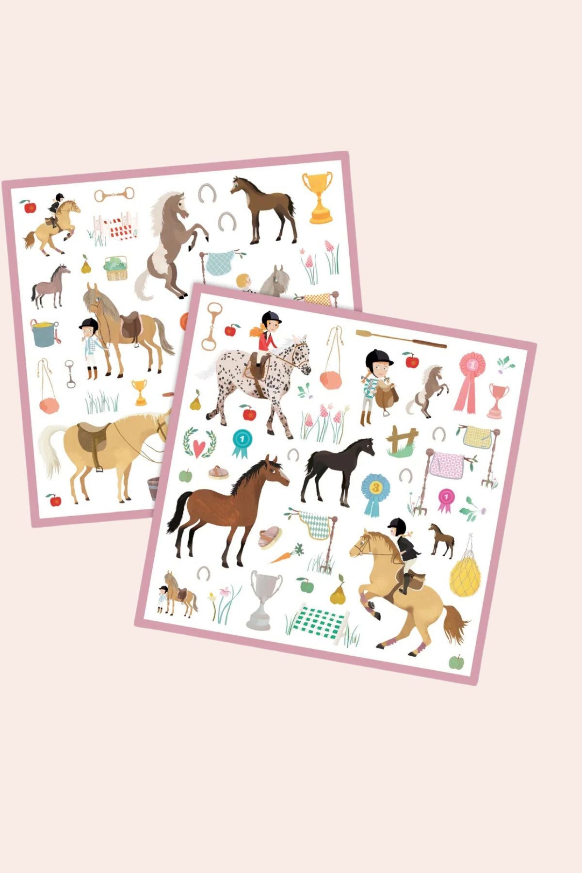 Djeco - Horses - 160 Stickers - Strawberries & Cream