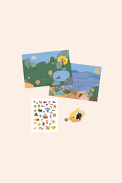 Djeco - Removable Puffy Stickers - Summertime - Strawberries & Cream
