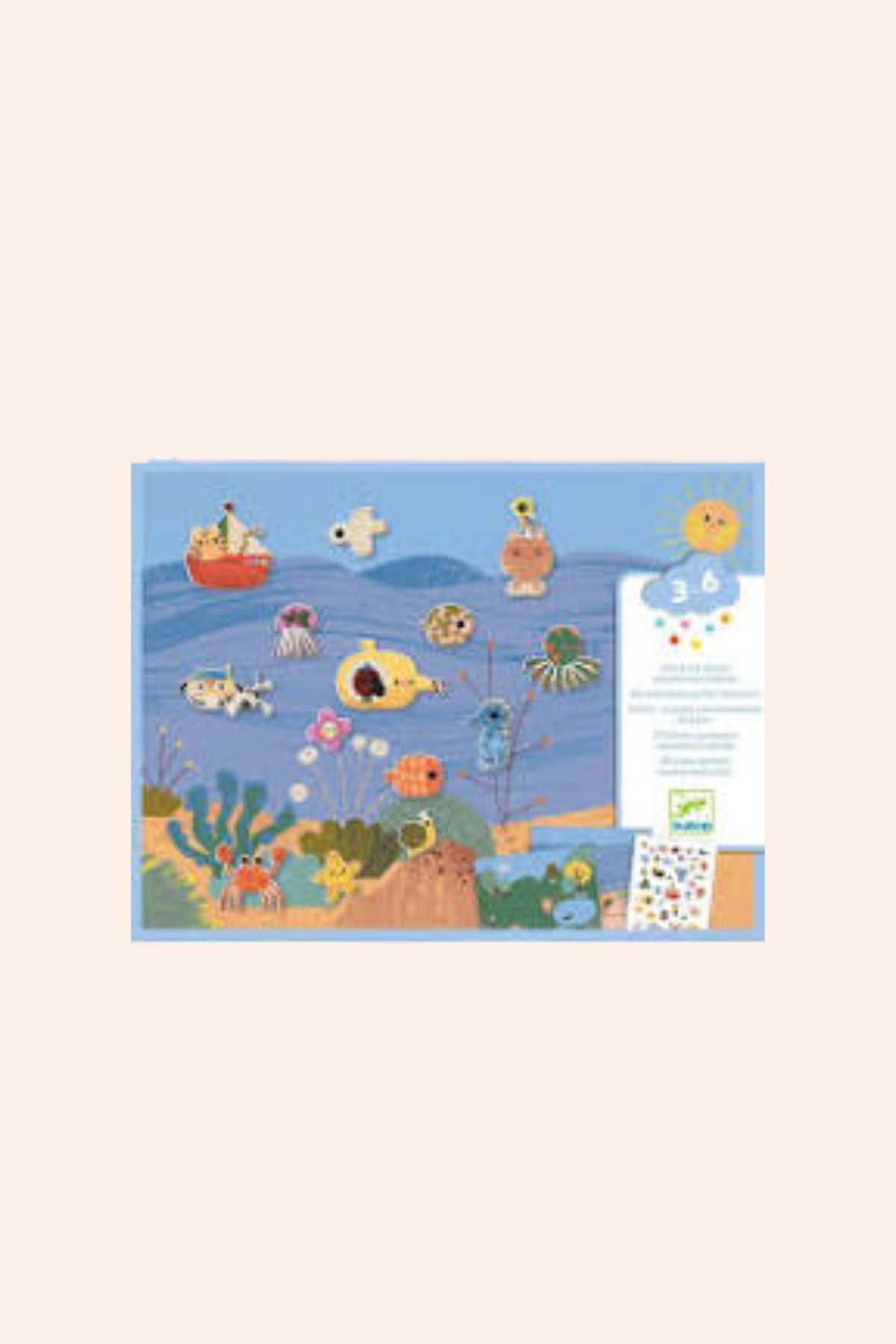 Djeco - Removable Puffy Stickers - Summertime - Strawberries & Cream