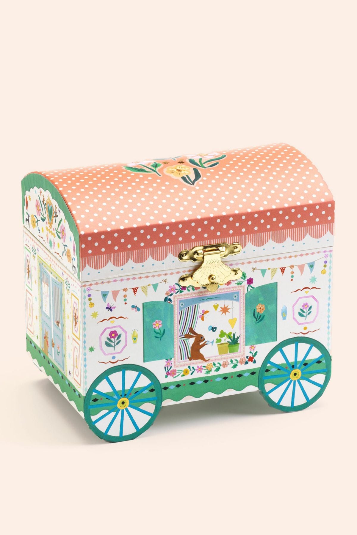 Djeco - Roulette Enchatée Musical Box - Enchanted Caravan - Strawberries & Cream