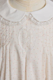 Eloise Dress Blush Polka Dots - Designed by Ingrid Lewis - Strawberries & Cream