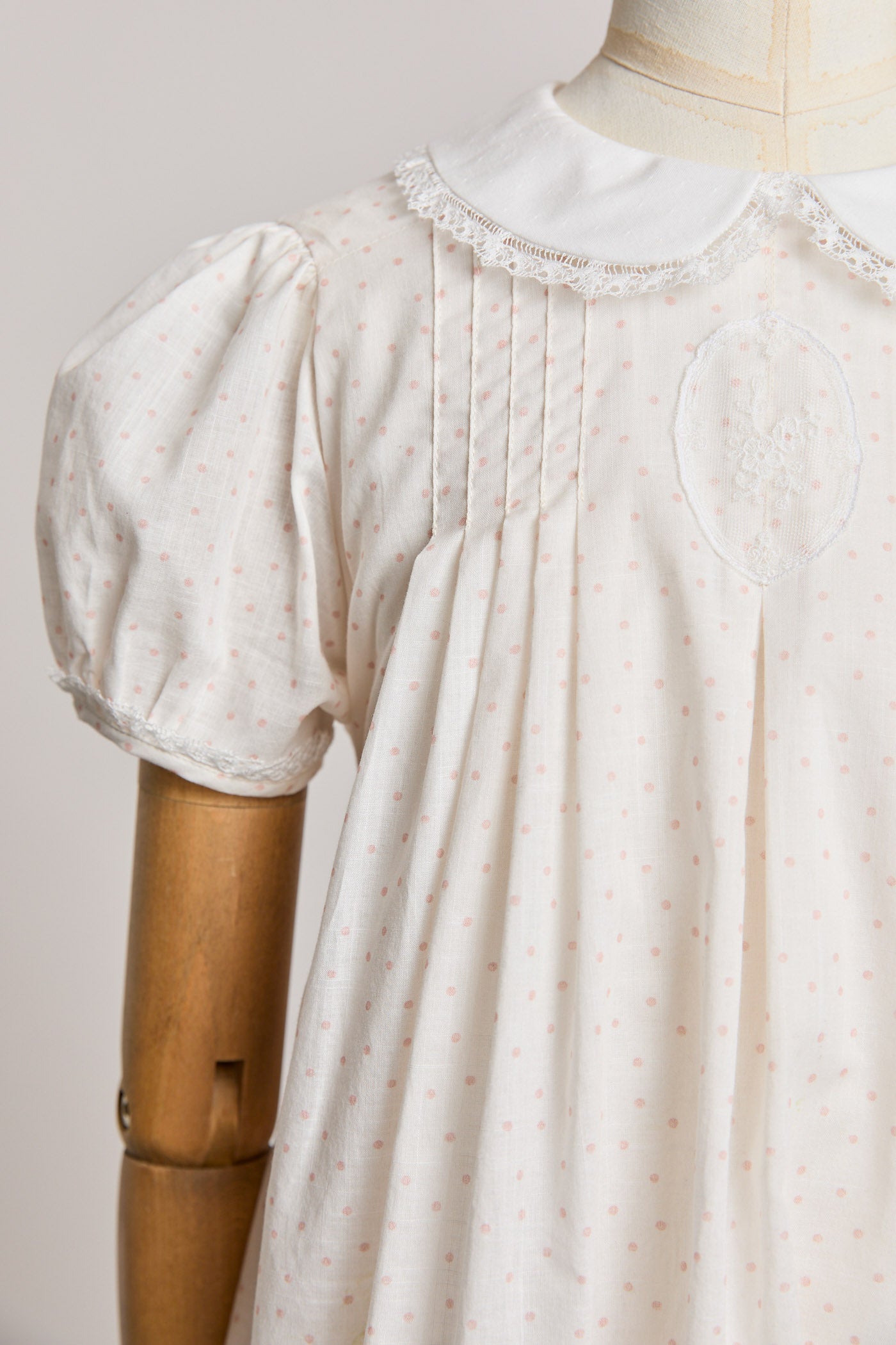 Eloise Dress Blush Polka Dots - Designed by Ingrid Lewis - Strawberries & Cream