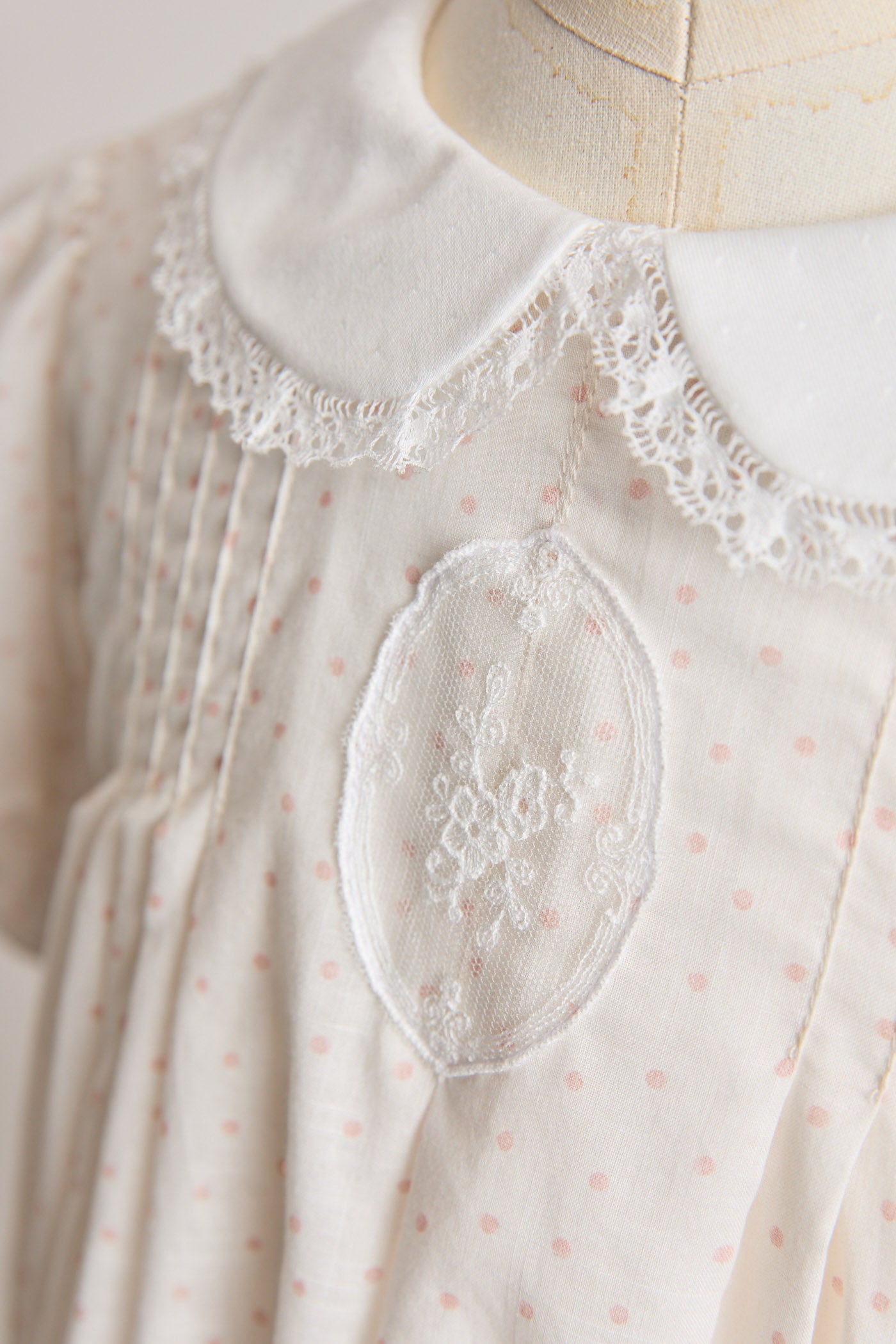 Eloise Dress Blush Polka Dots - Designed by Ingrid Lewis - Strawberries & Cream