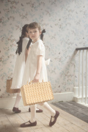 Eloise Dress Blush Polka Dots - Designed by Ingrid Lewis - Strawberries & Cream