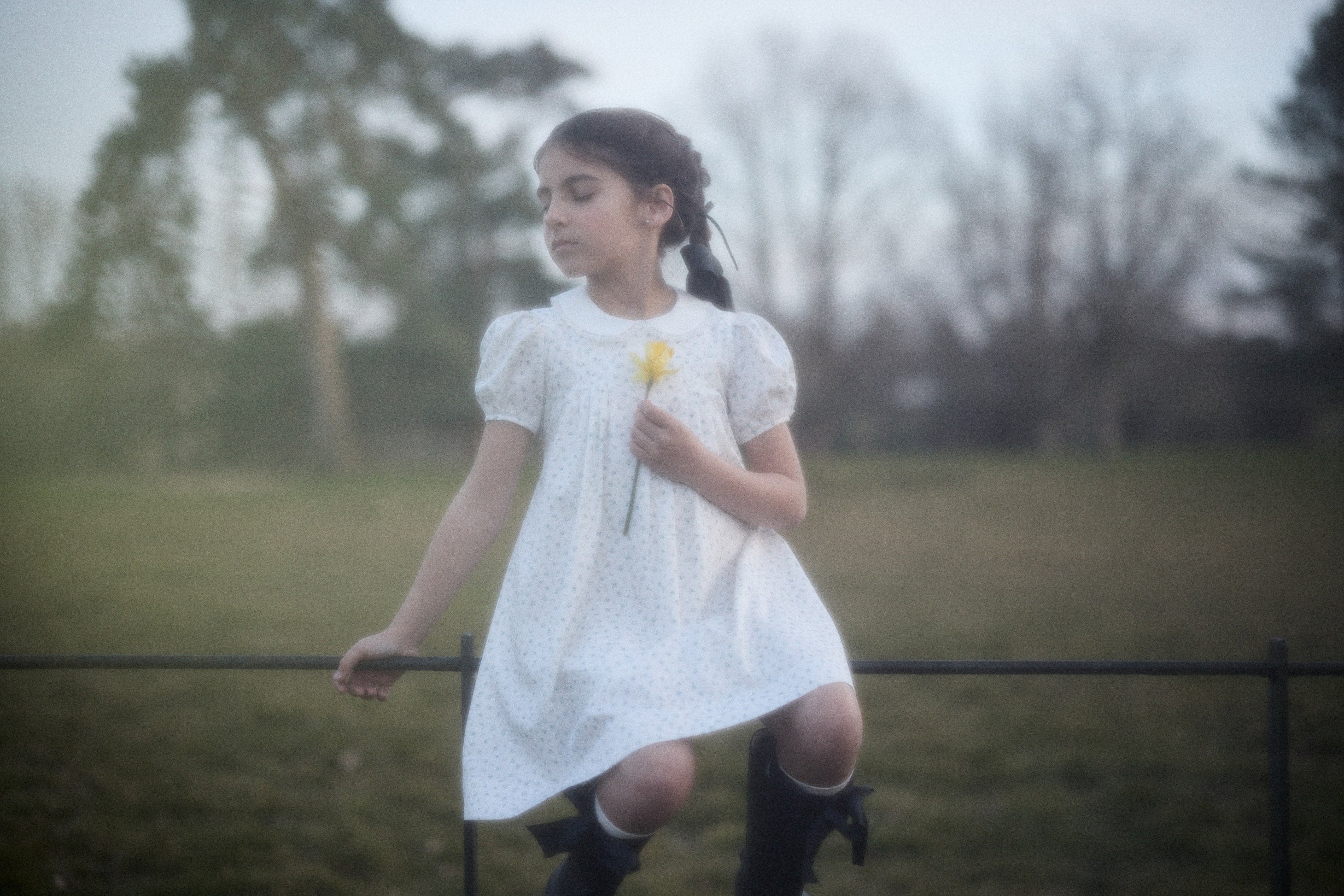 Eloise Dress in Blue Petit Rose - Designed by Ingrid Lewis - Strawberries & Cream
