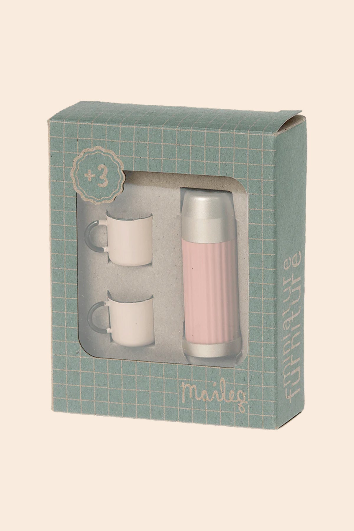 Maileg Thermos and Cups - Soft Coral