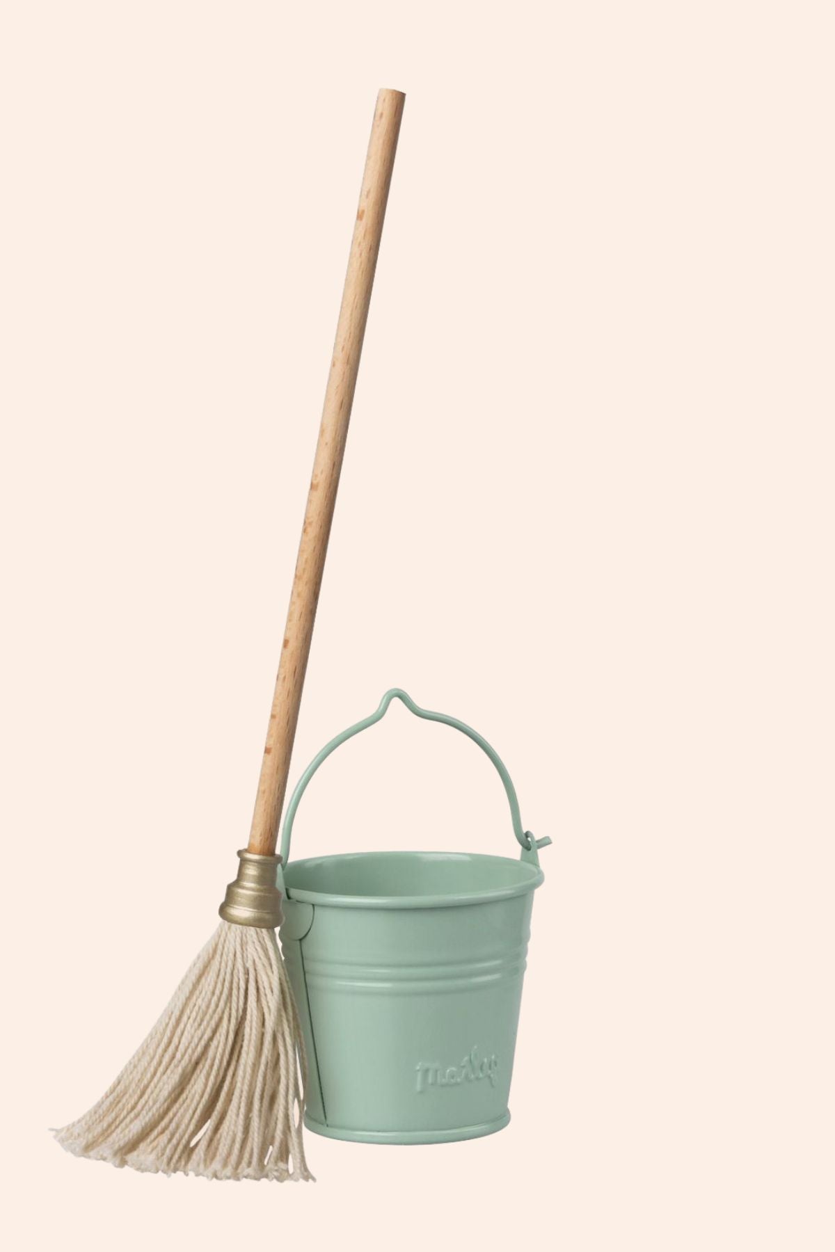 Maileg -Miniature - Bucket and Mop - Strawberries & Cream
