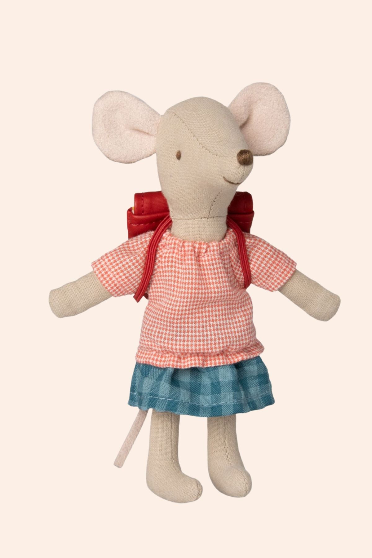 Maileg - Big Sister Tricycle Mouse - Red with bag - Strawberries & Cream