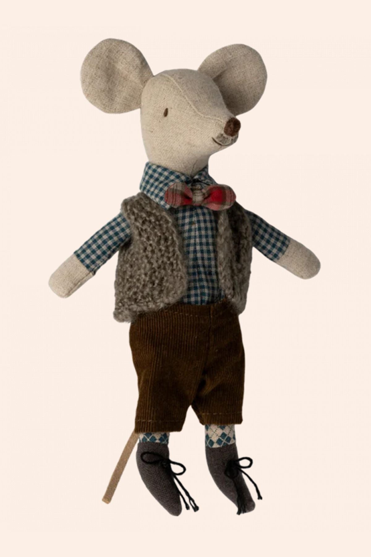 Maileg - Grandpa Mouse Clothes - Vest, Pants and Bow Tie - Strawberries & Cream