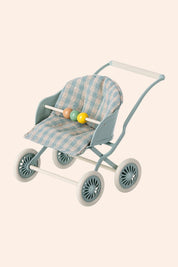Maileg - Stroller -  Baby Mice - Blue - Strawberries & Cream