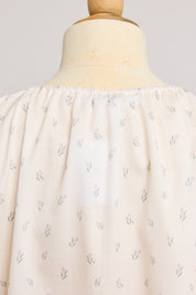 Moon Night Dress In Beige Pink Flower - Designed by Ingrid Lewis - Strawberries & Cream
