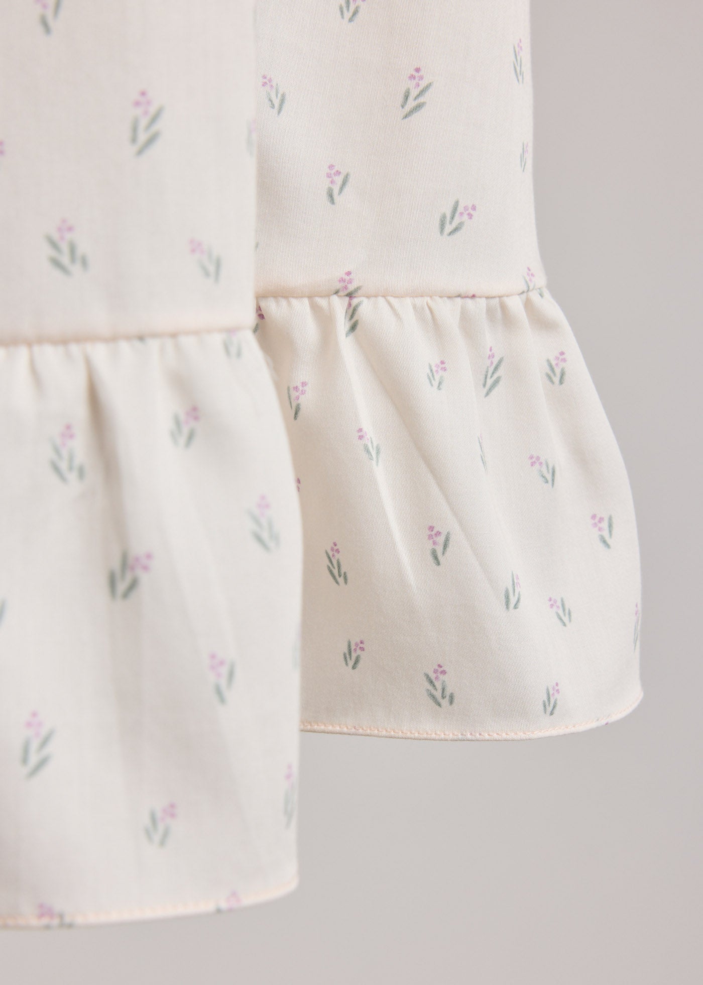 Moon Night Dress In Beige Pink Flower - Designed by Ingrid Lewis - Strawberries & Cream