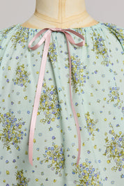Moon Night Dress In Mint Wild Flowers - Designed by Ingrid Lewis - Strawberries & Cream
