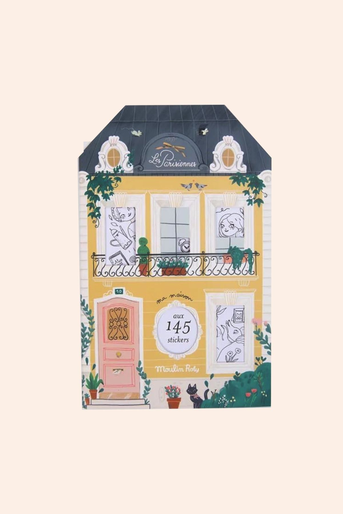 Moulin Roty - Colouring Book - 145 Stickers - Les Parisiennes - Strawberries & Cream