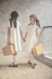 Eloise Dress Blush Polka Dots - Designed by Ingrid Lewis - Strawberries & Cream