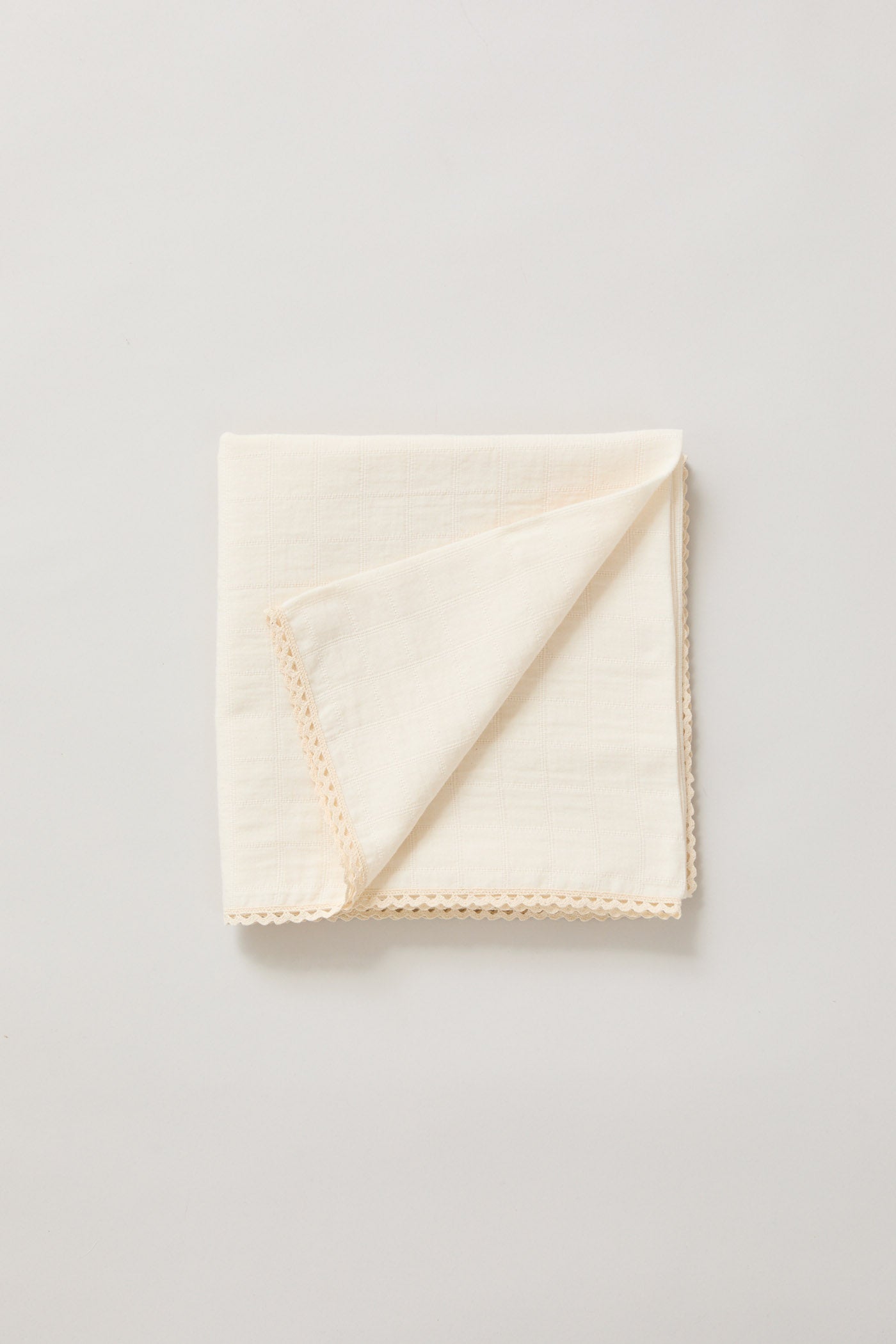 Dreams Swaddle in Cream Cotton Square Jacquard