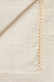 Dreams Swaddle in Cream Cotton Square Jacquard