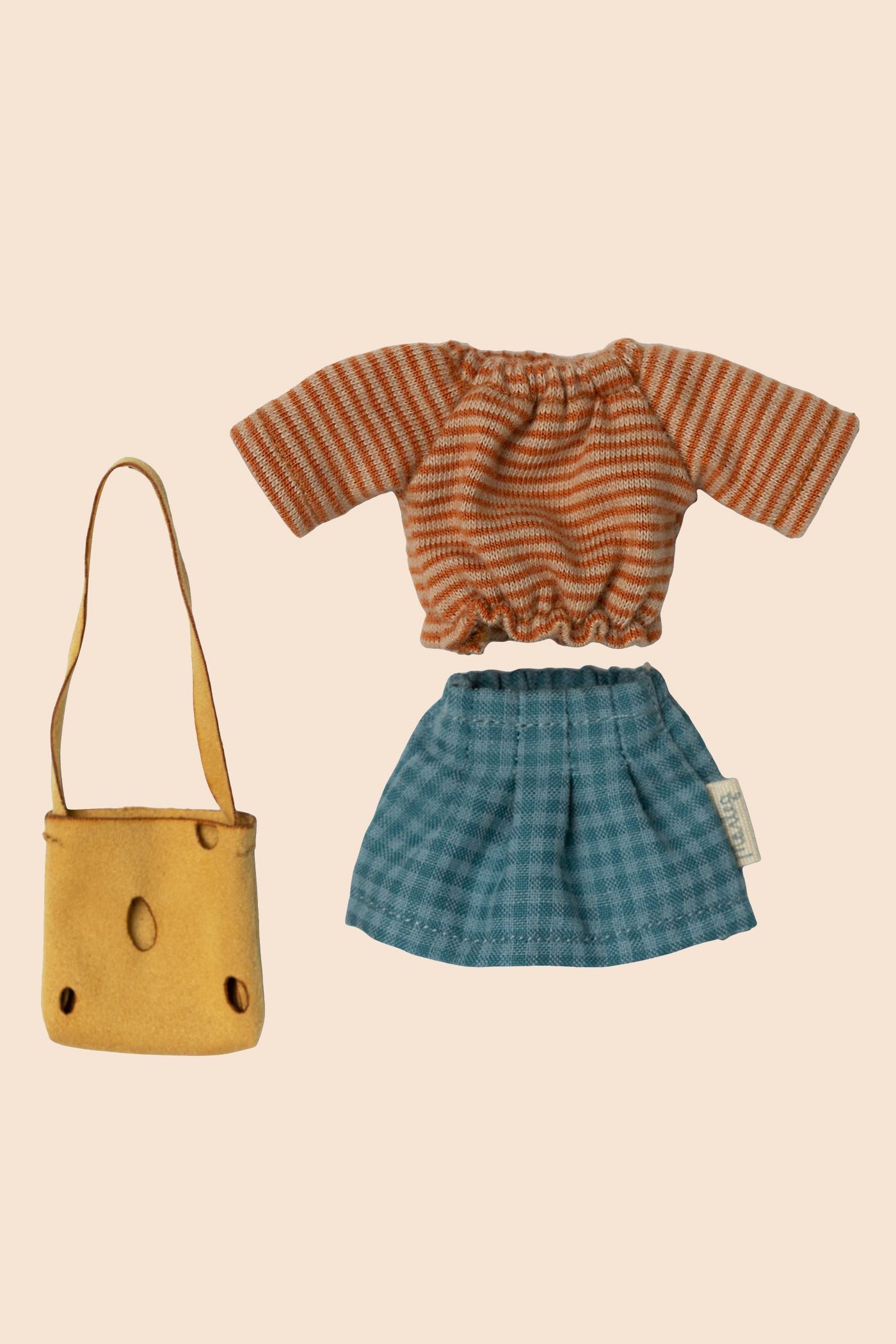 Maileg - Mum Mouse Clothes -  Blouse, Skirt and Cheese Bag - Strawberries & Cream