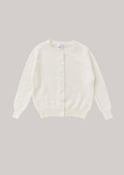 Cashmere Round Neck Cardigan White