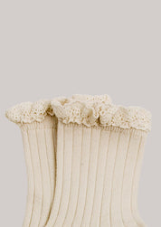 Collégien X Strawberries & Cream  - Annette Doux Agneaux Ankle Socks Lace