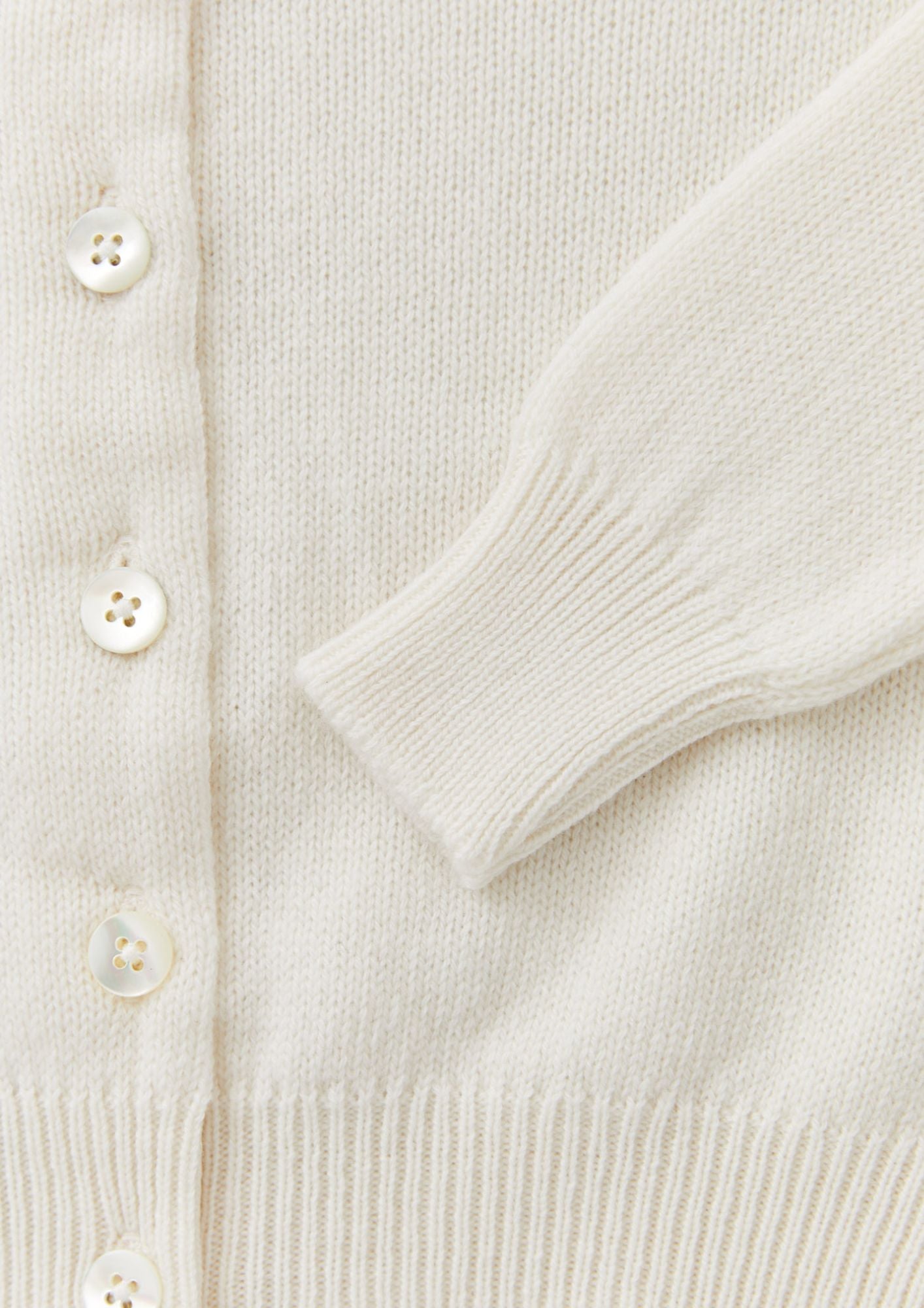 Cashmere Round Neck Cardigan White