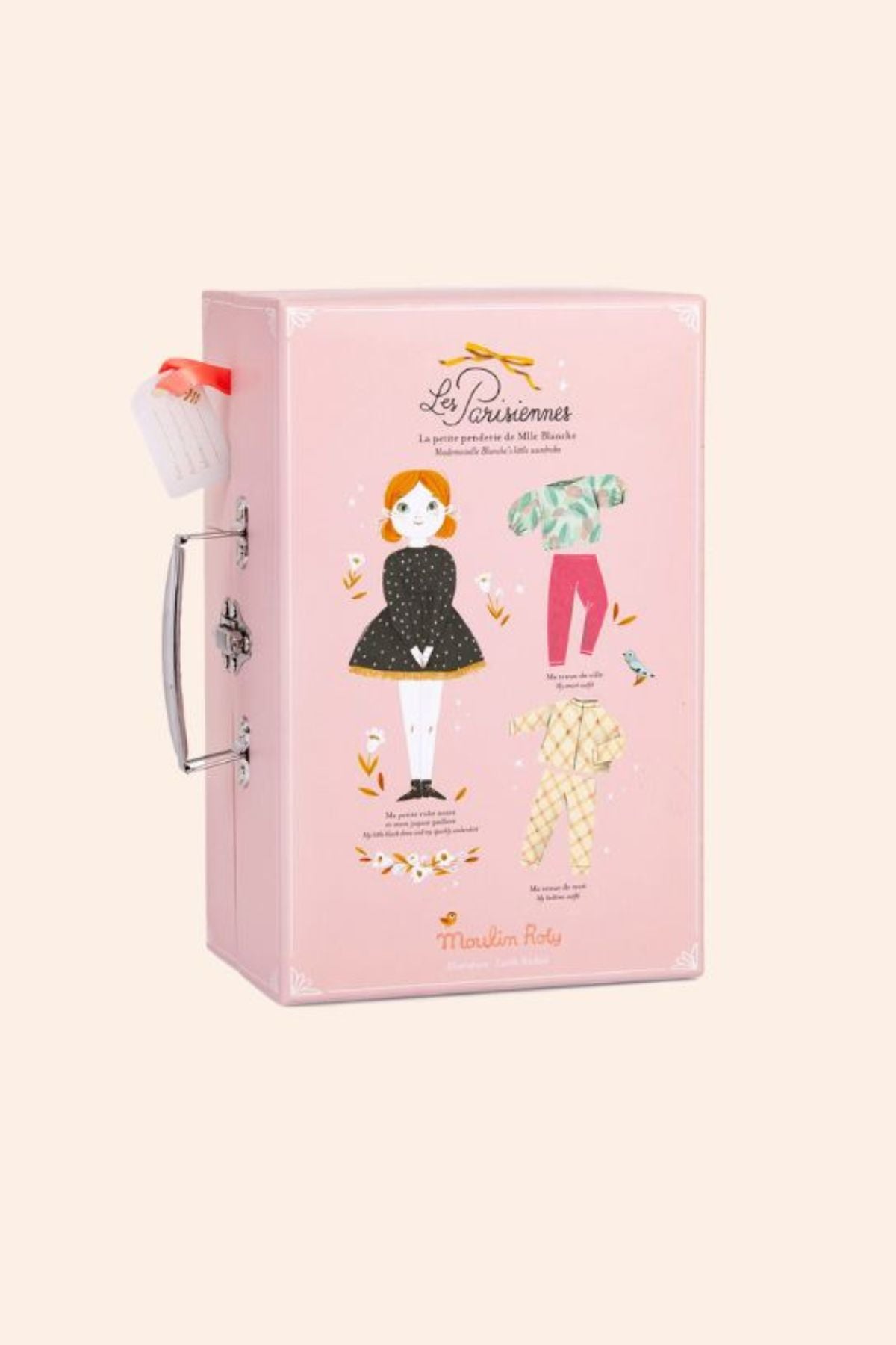 Moulin Roty - Les Parisiennes - The Little Wardrobe Suitcase - Blanche - Pink Wardrobe