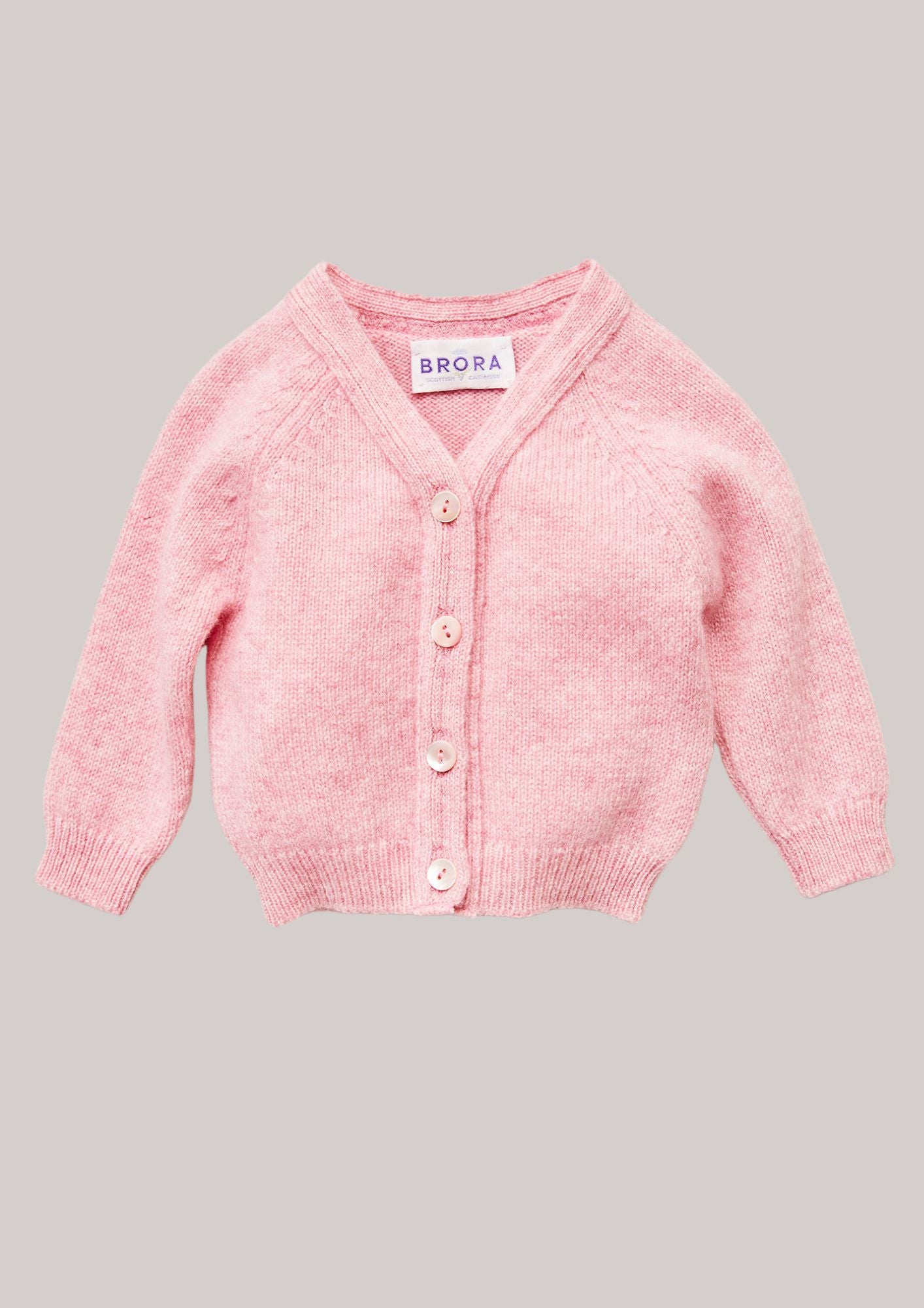 Brora Cashmere Cardigan-Petal