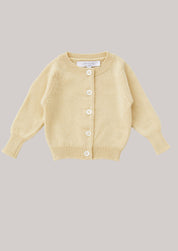 Cashmere Round Neck Baby Cardigan Buttermilk