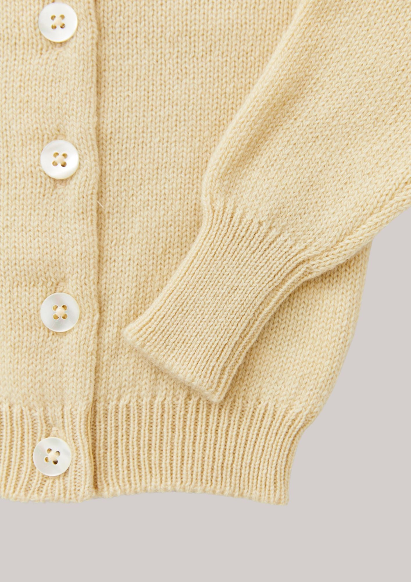 Cashmere Round Neck Baby Cardigan Buttermilk