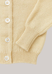 Cashmere Round Neck Baby Cardigan Buttermilk