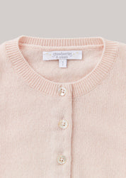 Cashmere Round Neck Cardigan Peach