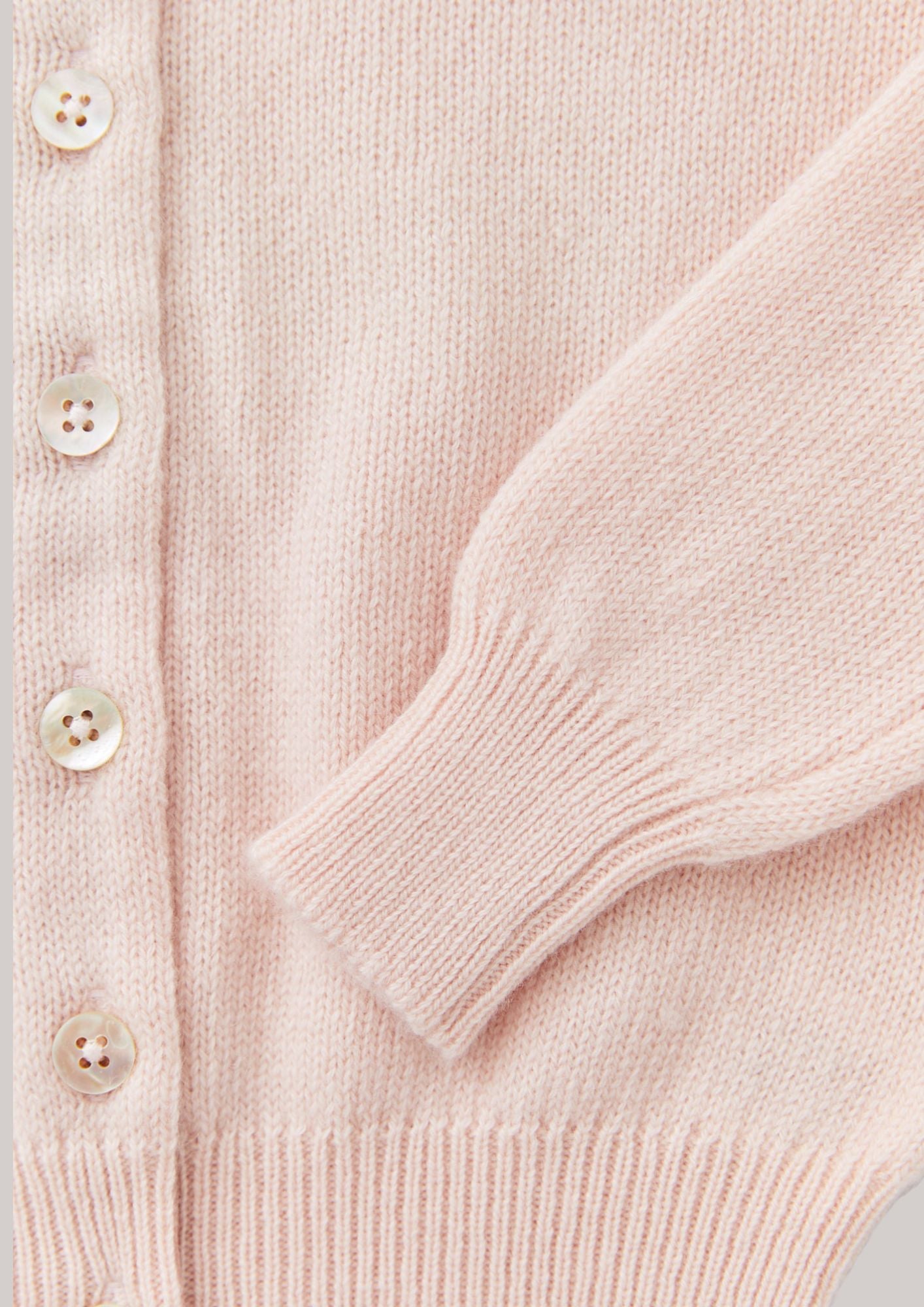 Cashmere Round Neck Cardigan Peach