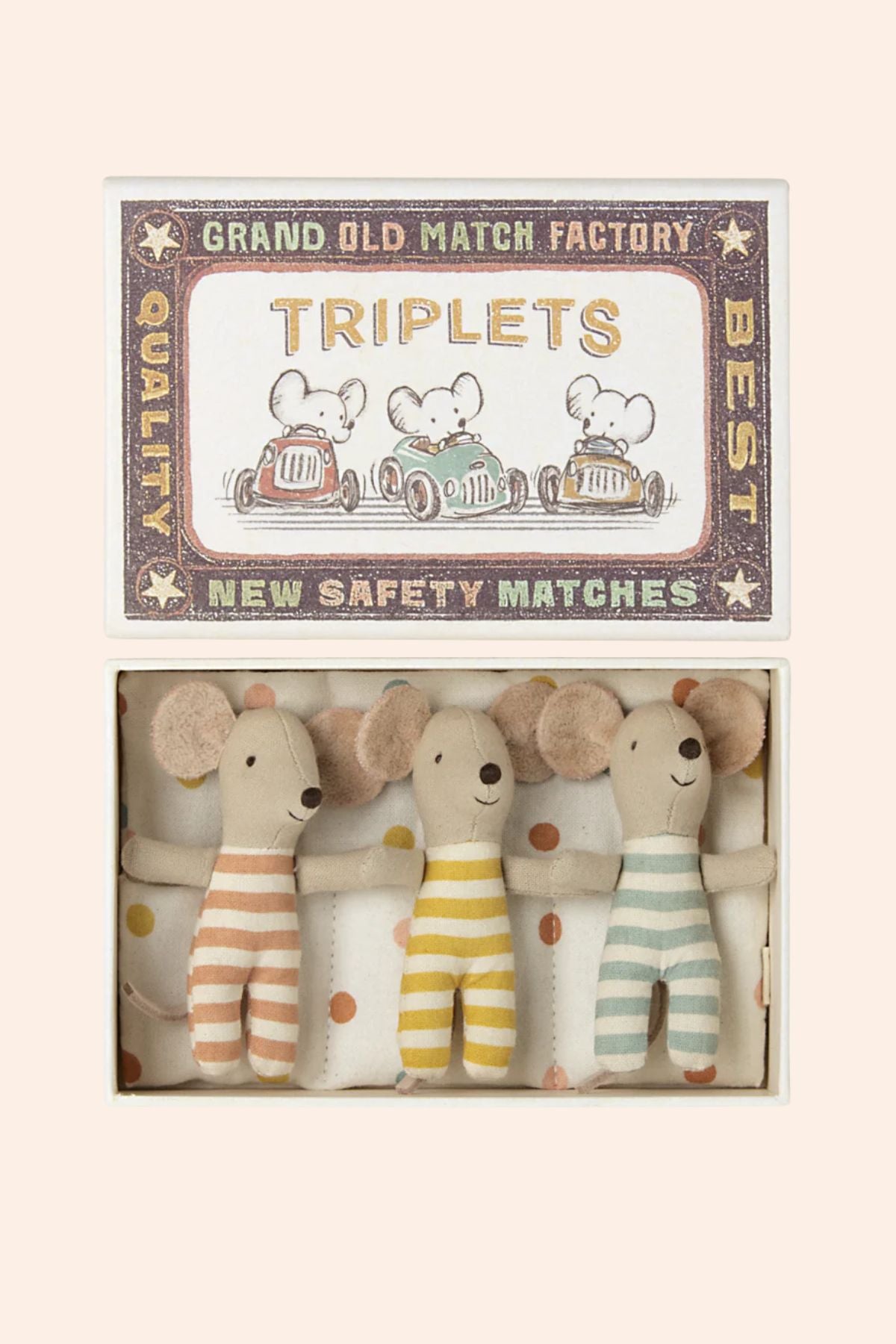 Maileg Triplets, Baby Mice MatchBox