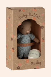 Maileg - Rabbit set, Micro - Brown - Blue