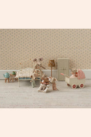 Maileg - Pram, Mouse - Coral