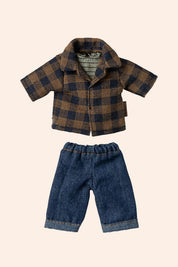 Maileg - Dad Mouse - Brown checked shirt and pants