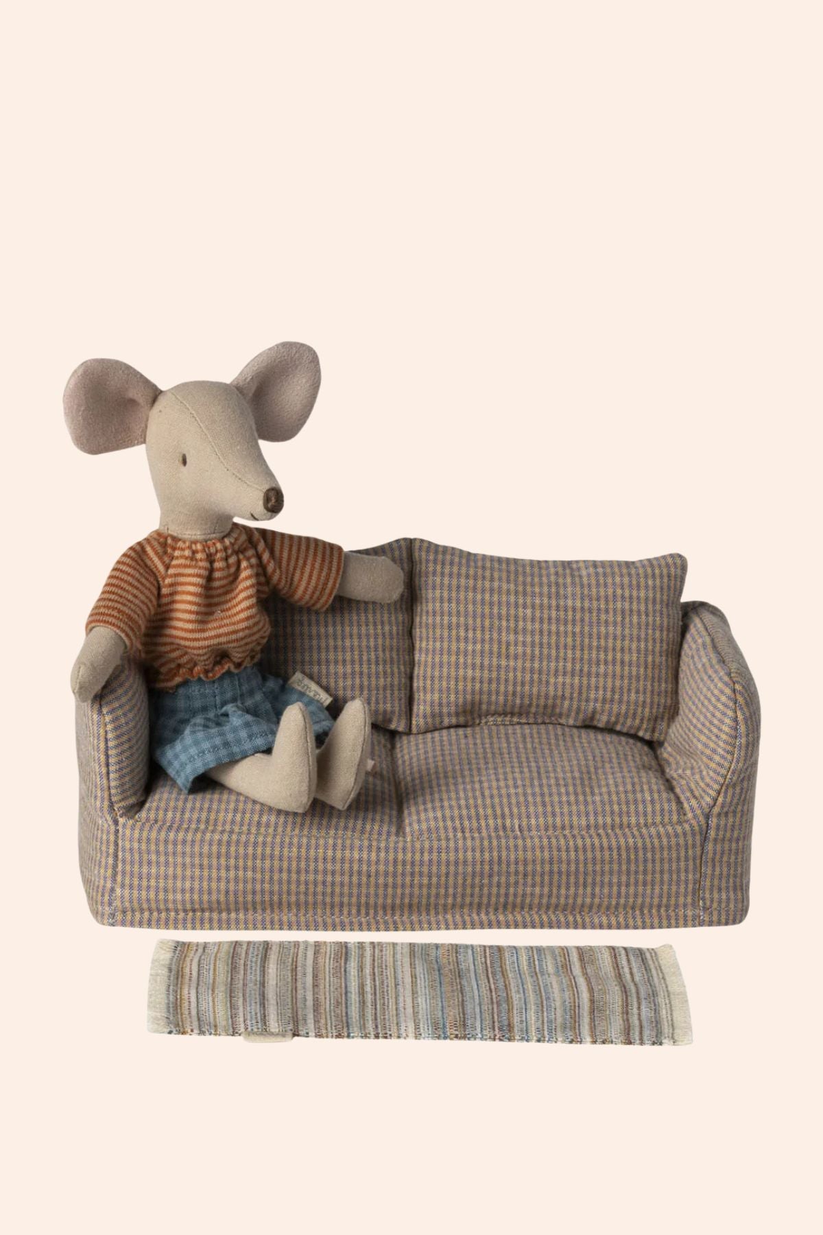 Maileg - Rug - Striped Medium - Mouse