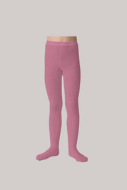 Collegièn X Strawberries & Cream - Louise Ribbed Tights - Rose Bonbon