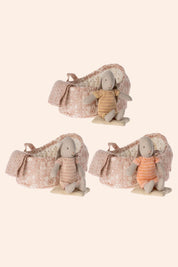 Maileg - Bunny in Carry Cot Micro - 3 Peach