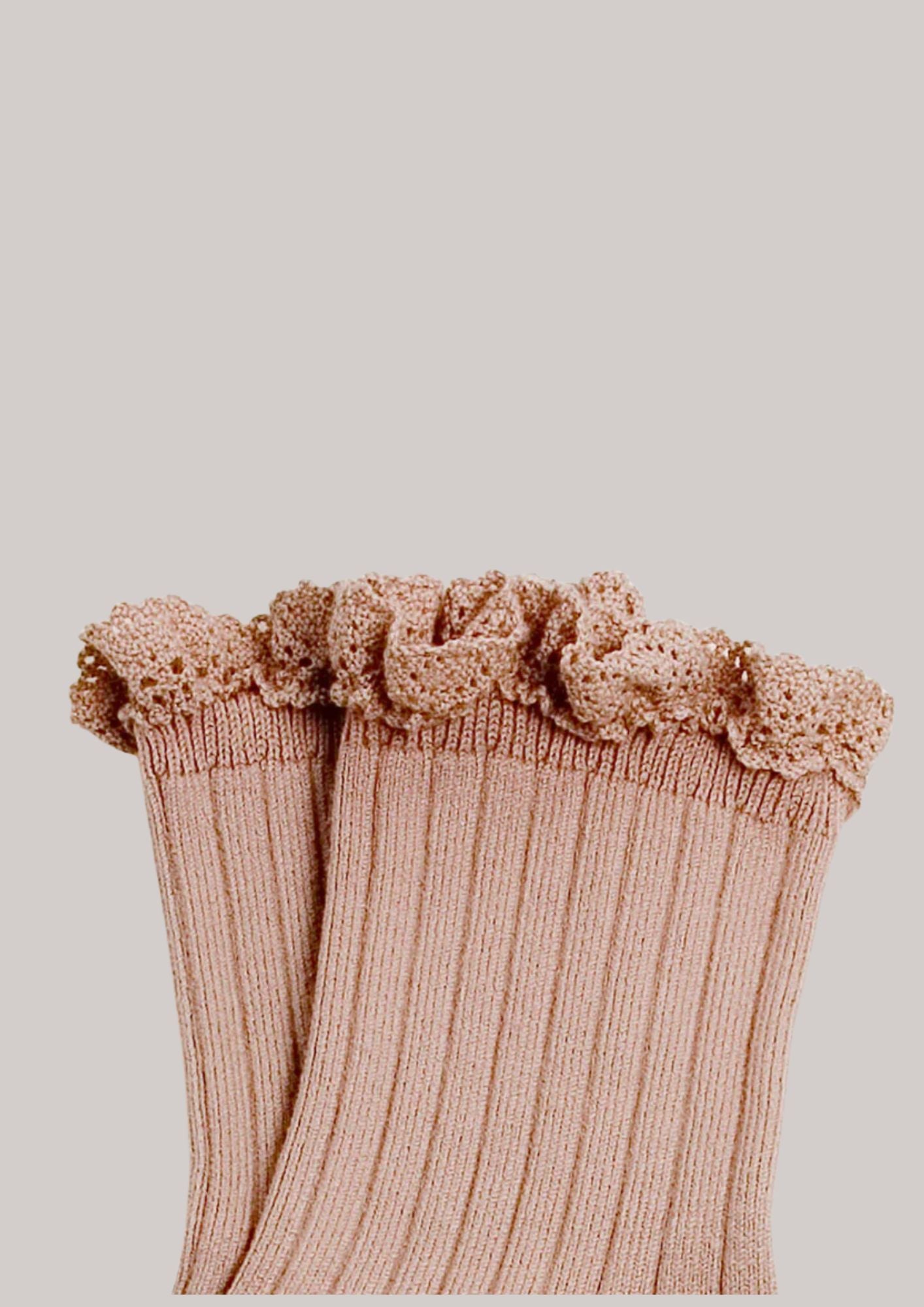 Collégien X Strawberries & Cream  - Lili Vieux Rose Ankle Socks  Lace