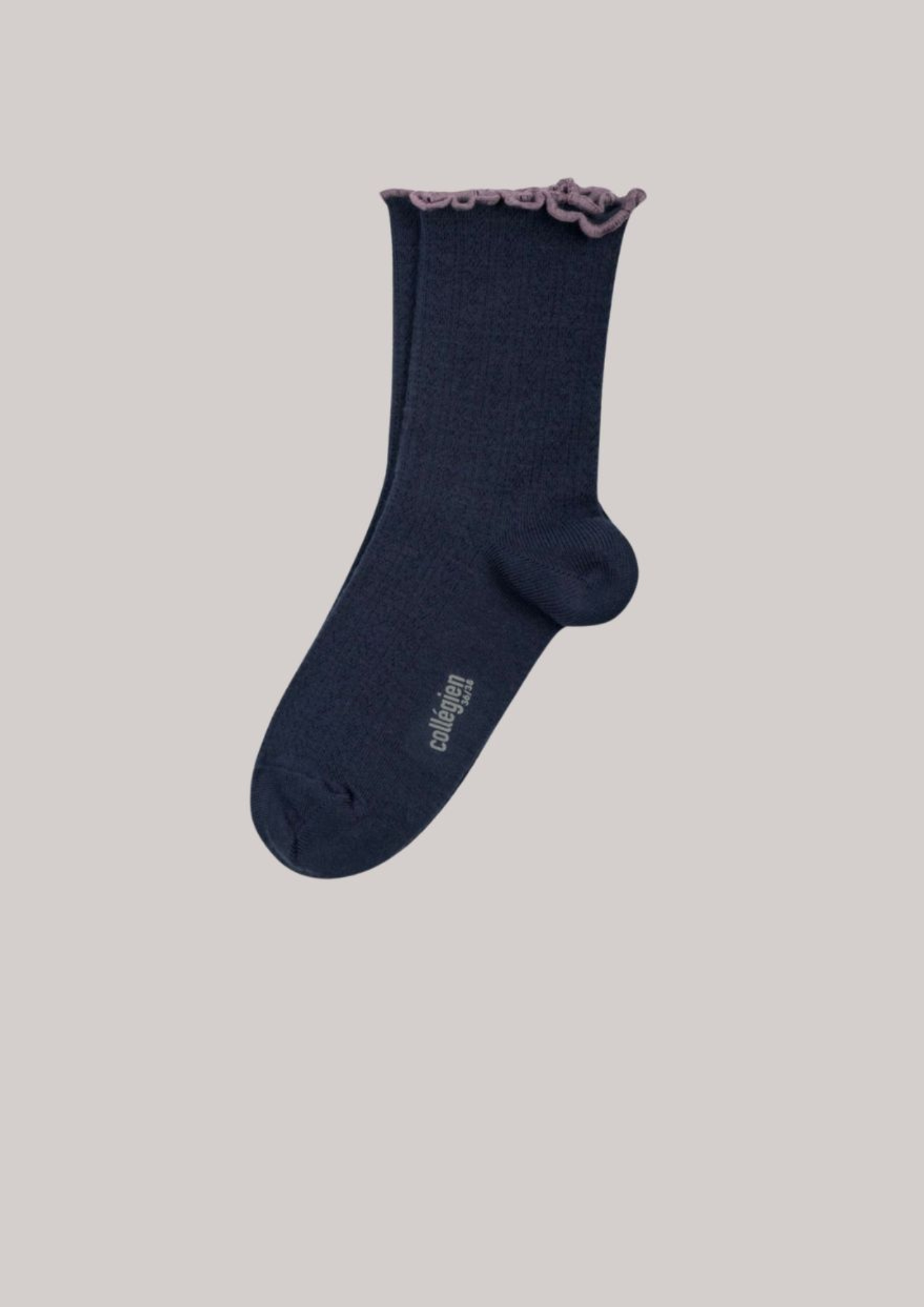 Collégien X Strawberries & Cream - Ambre  Nuit Etoilée - Lettuce Trim Pointelle Merino Wool Socks