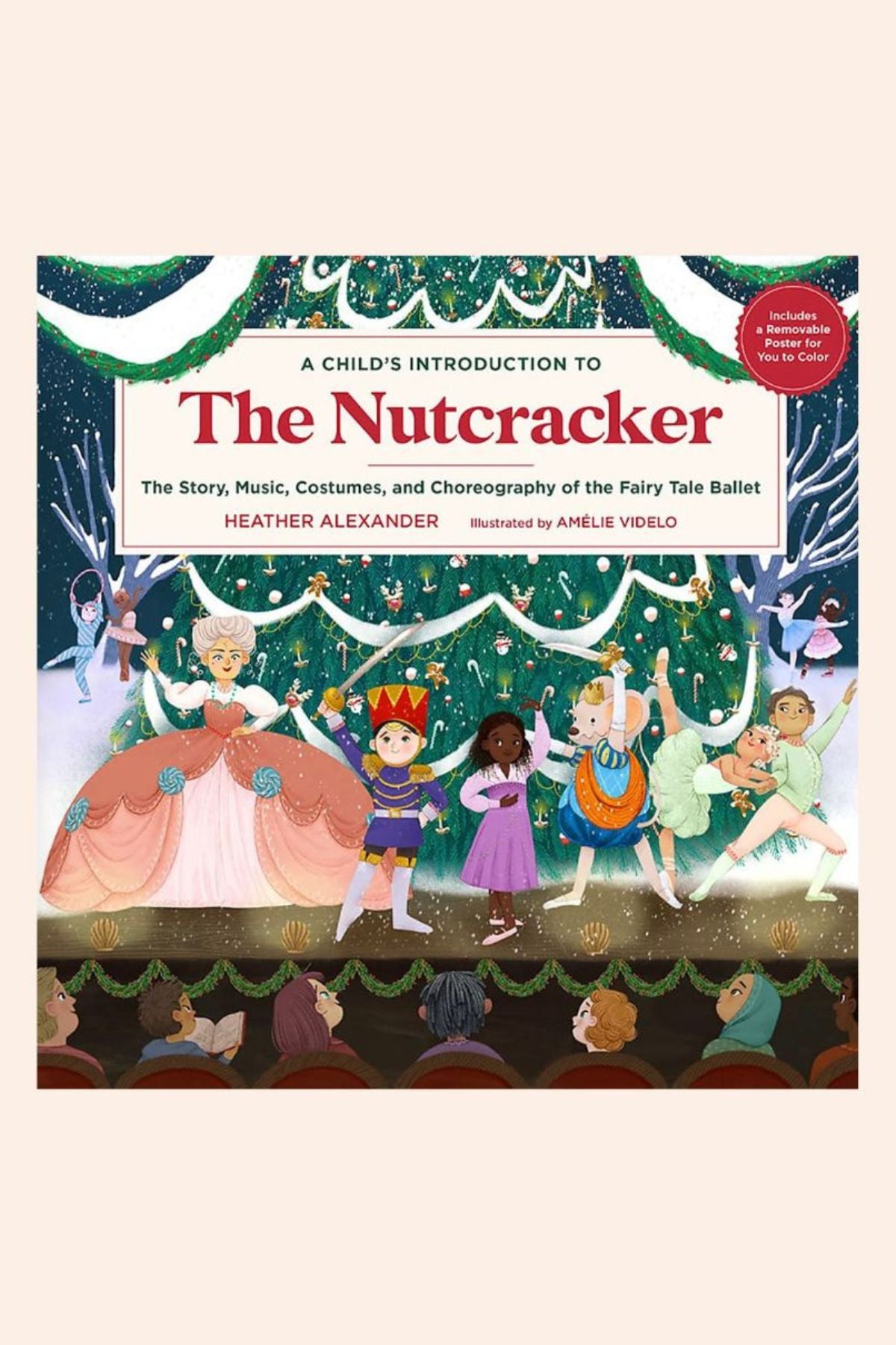 A Child's Introduction To The Nutcracker - Strawberries & Cream - Ingrid Lewis - Designer - 
Book cover of 'A Child's Introduction to The Nutcracker' with illustrated characters on a stage.