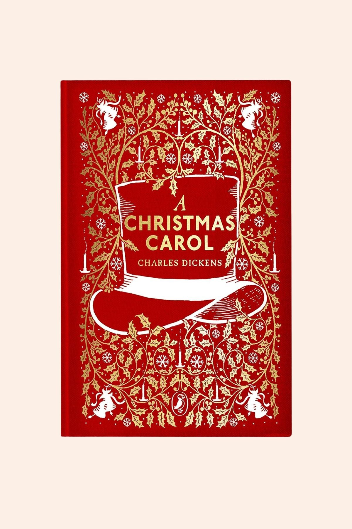 A Christmas Carol - Strawberries & Cream - Ingrid Lewis - Designer
Red book cover of 'A Christmas Carol' by Charles Dickens with intricate gold designs