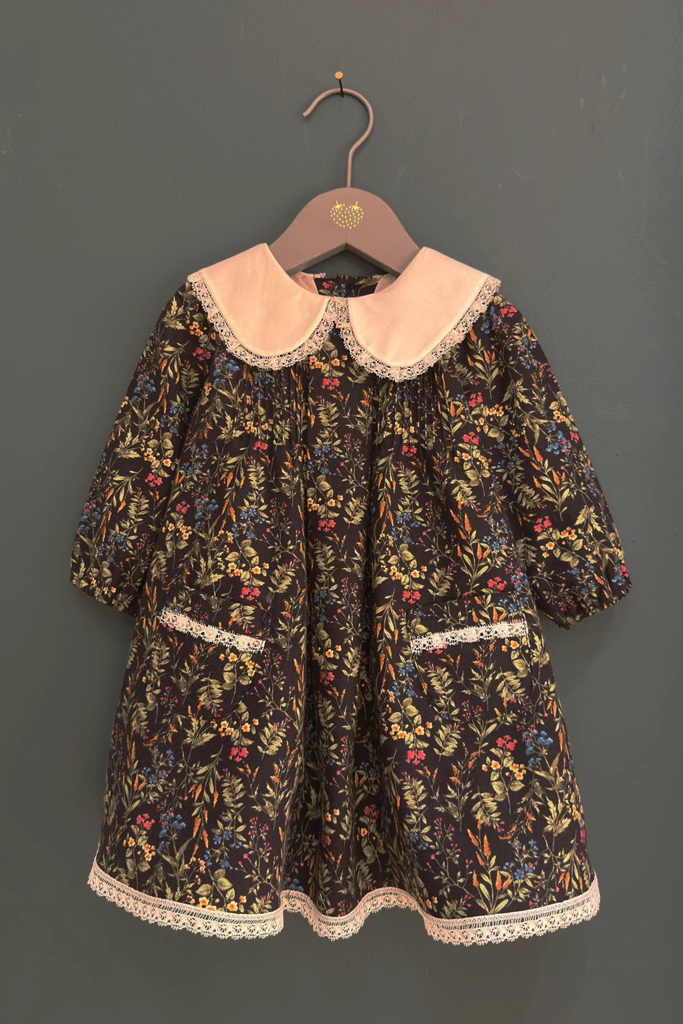 Baby - Bubble Dress in Autumn Meadow Cord - Designed by Ingrid Lewis - Strawberries and Cream