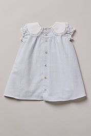 Baby Bubble Dress Plain Grey Stripes - Strawberries & Cream 